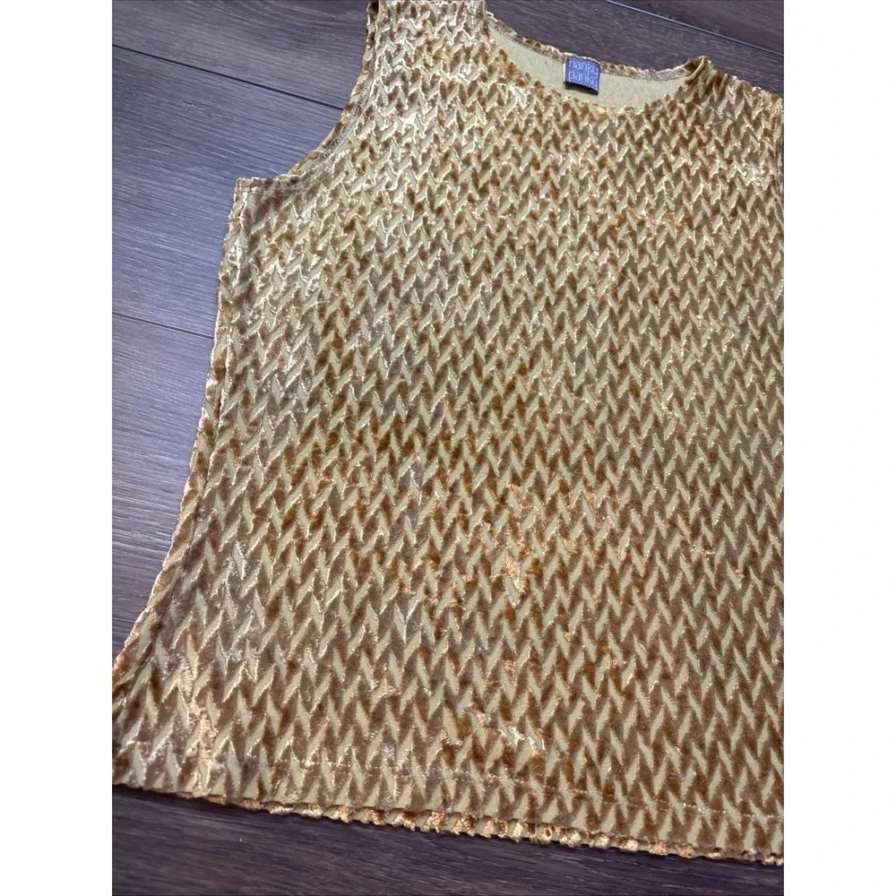 Vintage 90s Y2K Hanky Panky Velvet Mustard 3d   Tank Top Small USA